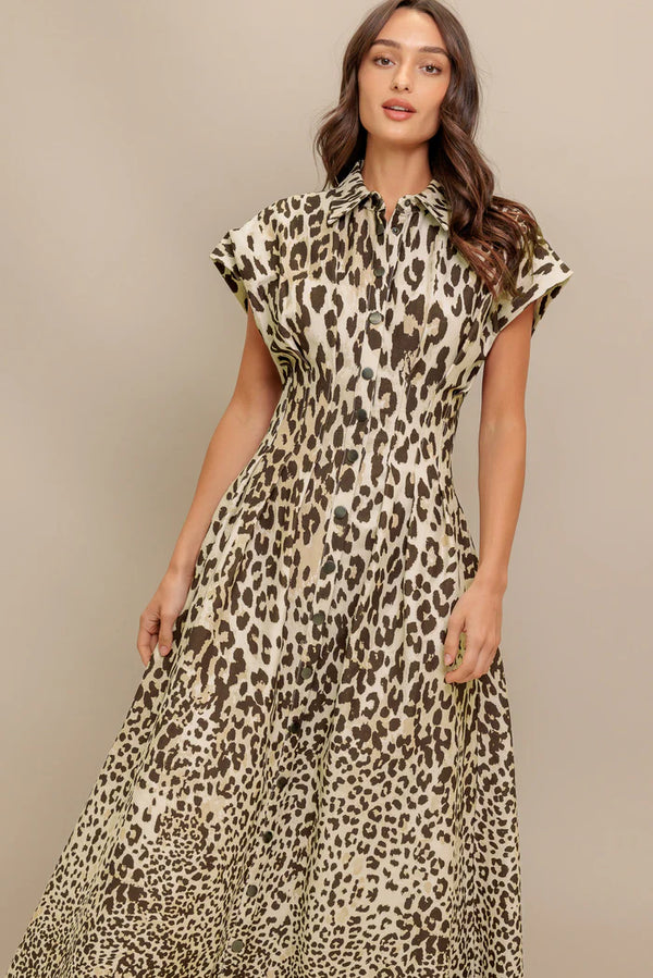 Lola Printed Woven Midi Dress