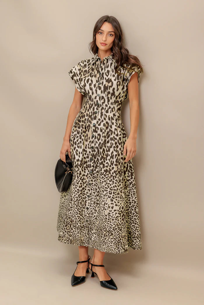 Lola Printed Woven Midi Dress