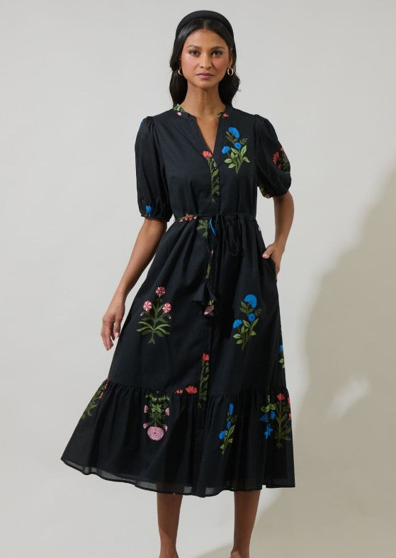 Mackenzie Floral Button Down Midi Dress