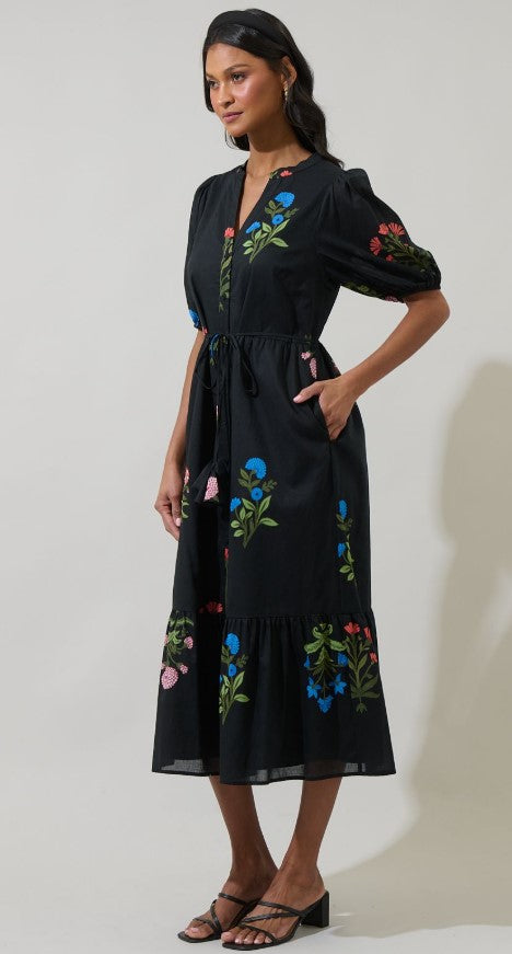 Mackenzie Floral Button Down Midi Dress