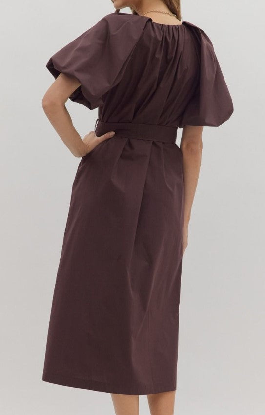 Macy Puff Sleeve Midi Dress