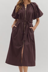 Macy Puff Sleeve Midi Dress