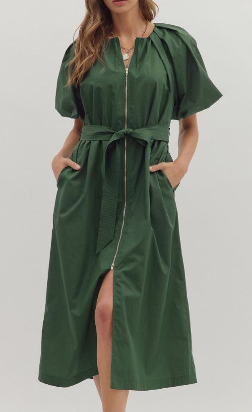 Macy Puff Sleeve Midi Dress