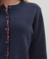 Margo Cardigan with Plaid Trim