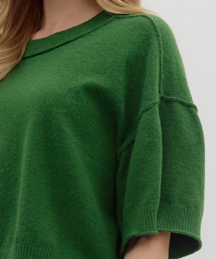 Marlowe Pullover Knit Sweater with ¾ Wide Sleeve