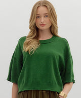 Marlowe Pullover Knit Sweater with ¾ Wide Sleeve