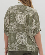 Matilda Patterned V-Neck Top