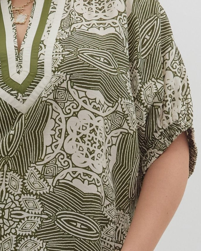 Matilda Patterned V-Neck Top