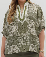 Matilda Patterned V-Neck Top