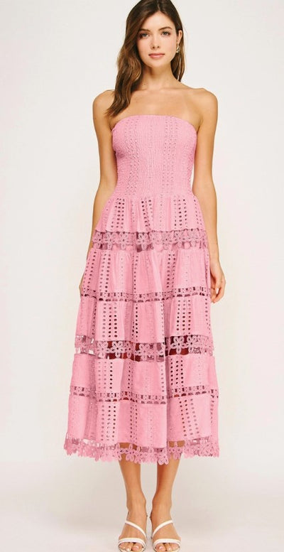 Meeghan Eyelet Lace Tube Dress  LibbyKat