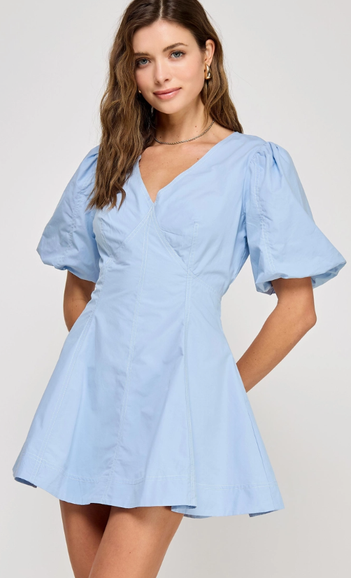 Merritt Top Stitch Detail Mini Dress