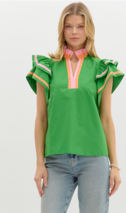 Mia Flutter Sleeve Top