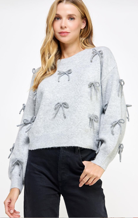 Millie Bow Embellished Knit Sweater