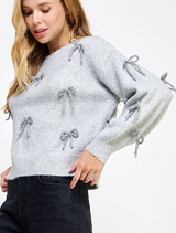 Millie Bow Embellished Knit Sweater