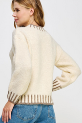 Morgan Embroidered Edge Knit Sweater