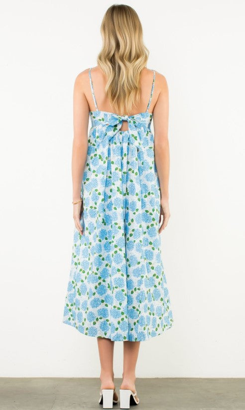 Morgan White Hydrangea Maxi Dress
