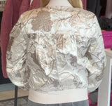 Nayla Floral Metallic Jacquard Bomber Jacket