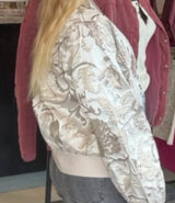 Nayla Floral Metallic Jacquard Bomber Jacket