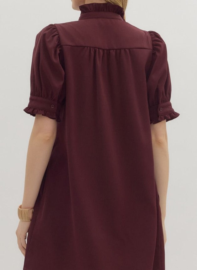 Nora Lightweight Puff Sleeve Mini Dress