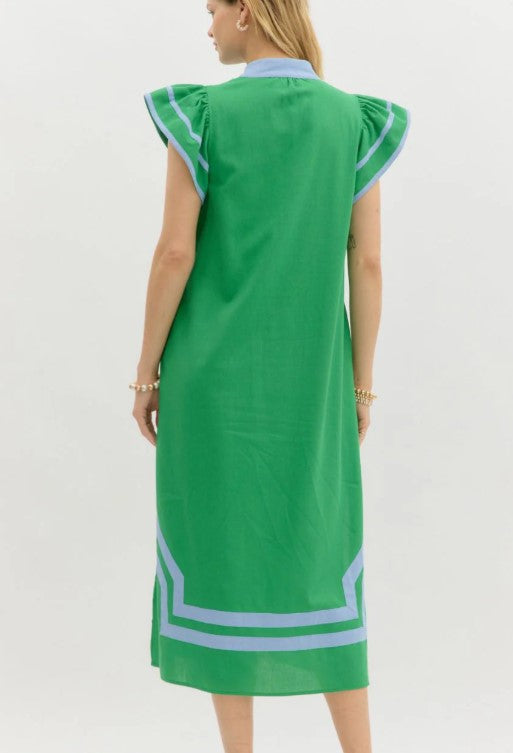 Palm Beach Midi Dress with Contrast Detail