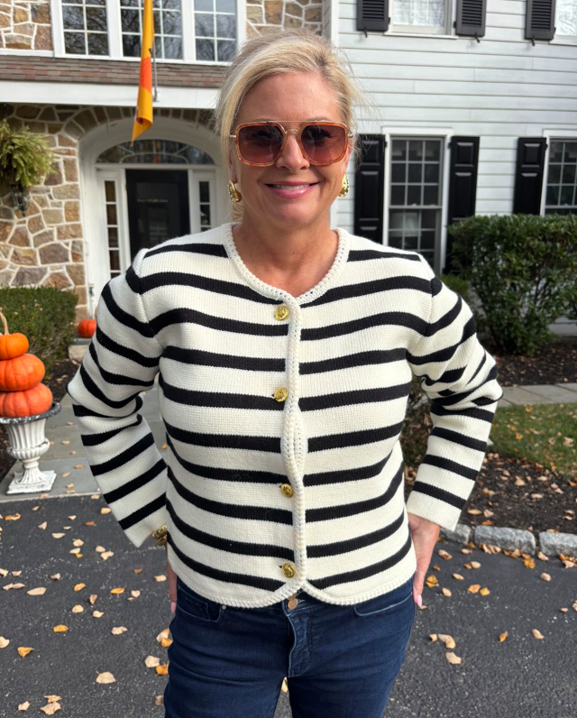 Patty Striped Cardigan Sweater