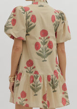Paula Mini Floral Dress with Ruffle Hem