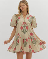 Paula Mini Floral Dress with Ruffle Hem