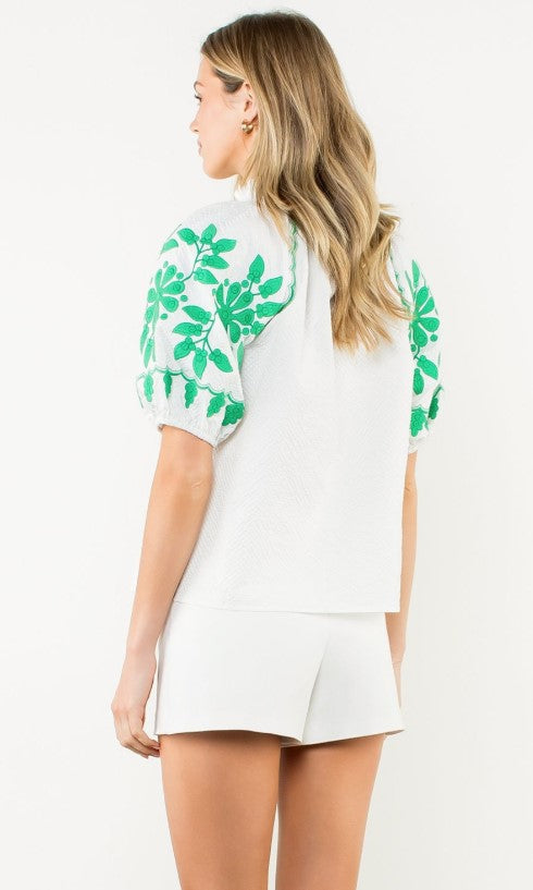 Peyton Textured V-Neck Top