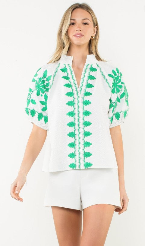 Peyton Textured V-Neck Top