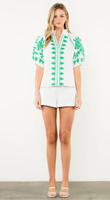 Peyton Textured V-Neck Top