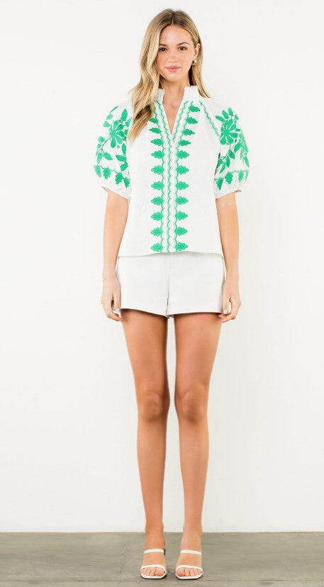 Peyton Textured V-Neck Top