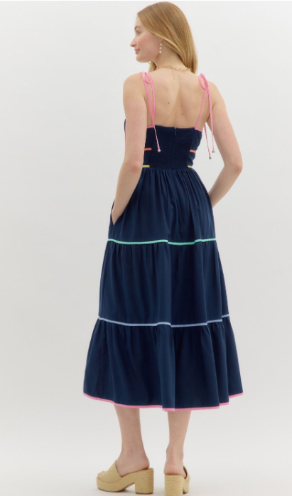 Piper Shoulder Tie Midi Dress