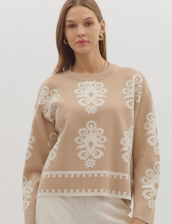 Pippa Printed Long Sleeve Sweater