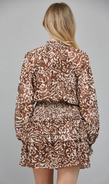 Sasha Animal Print Chiffon Dress