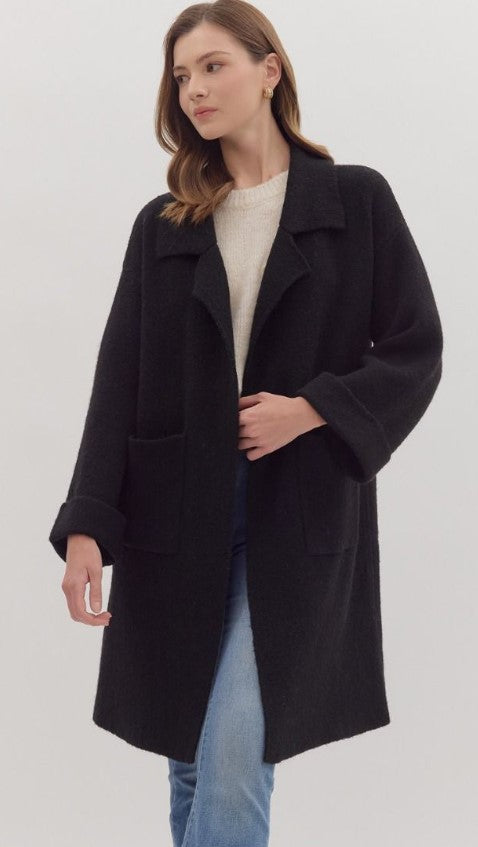 Selma Long Sleeve Open Front Coat
