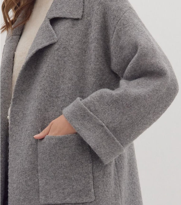 Selma Long Sleeve Open Front Coat