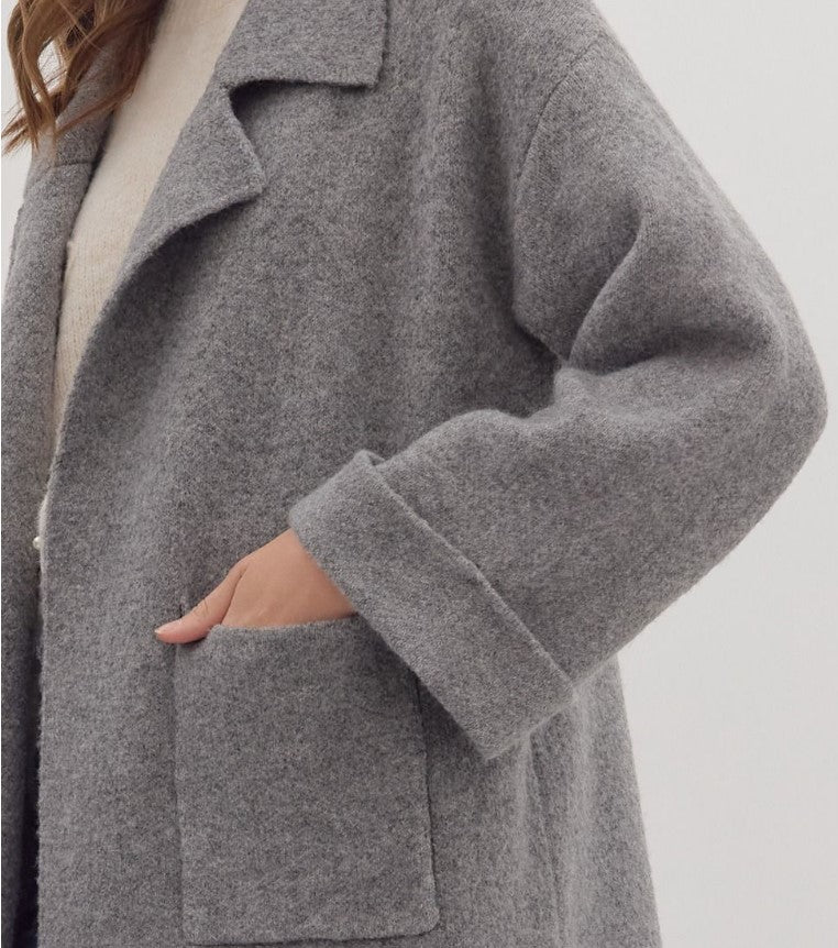 Selma Long Sleeve Open Front Coat