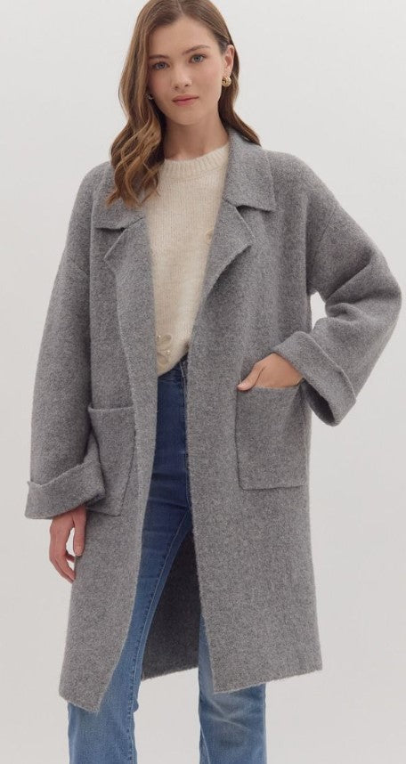 Selma Long Sleeve Open Front Coat