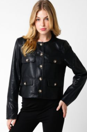 Simone Faux Leather Jacket