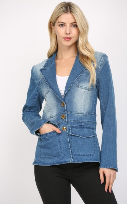 Stella Stretch Denim Blazer
