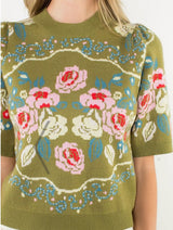 Tara Short Sleeve Floral Knit Top