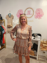 Vivienne Long Sleeve Ruffle Skirt Dress