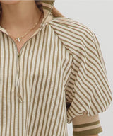 Waverly Striped Short Puff Sleeve Top