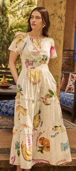 Whitley Island Theme Poplin Maxi Dress
