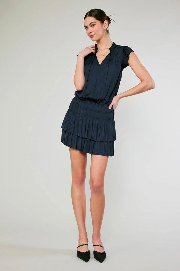 Casey Dress - Butterfly Sleeves Navy