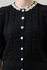 Chelsea Embellished Button Up Cropped Cardigan