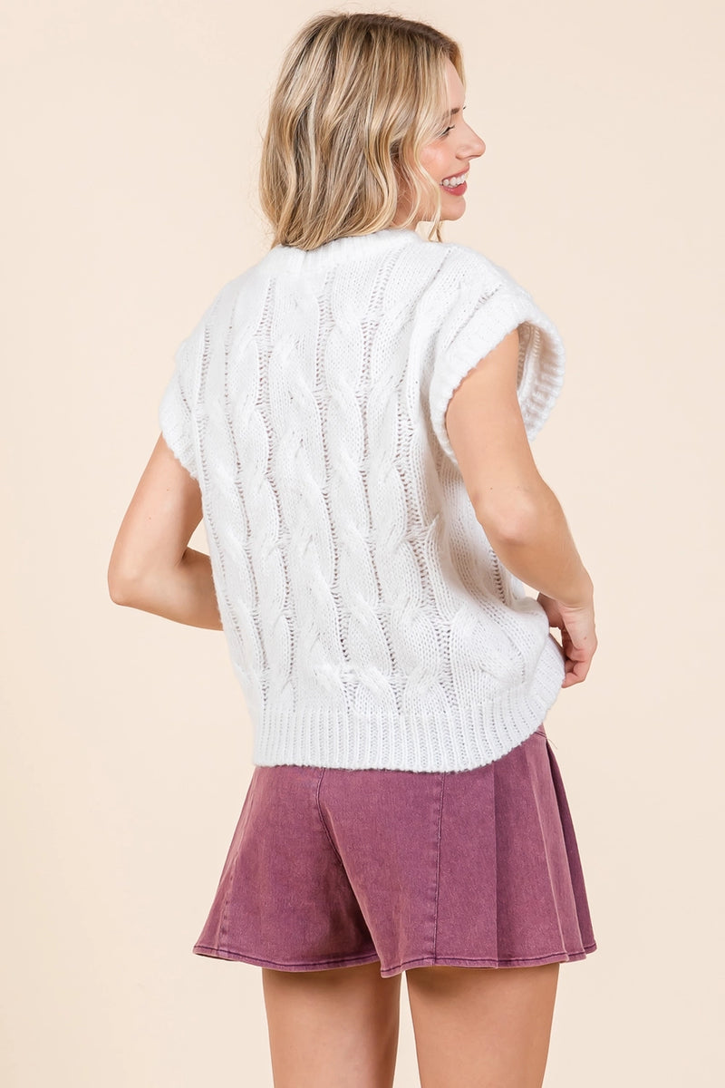 Julie Cable Knit Sweater Vest